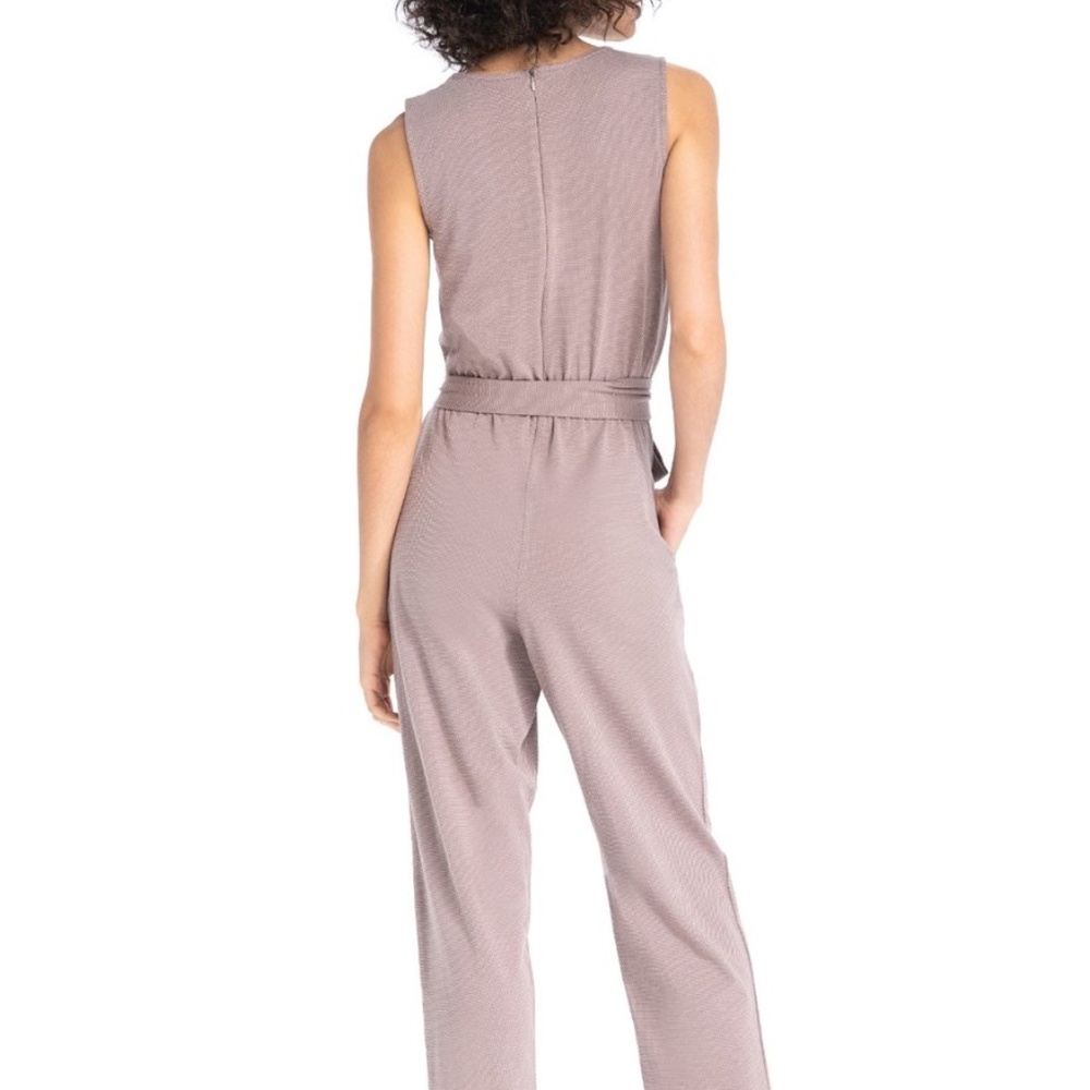 NWT Synergy Organic Clothing Dot Avenue Jumpsuit Taupe
